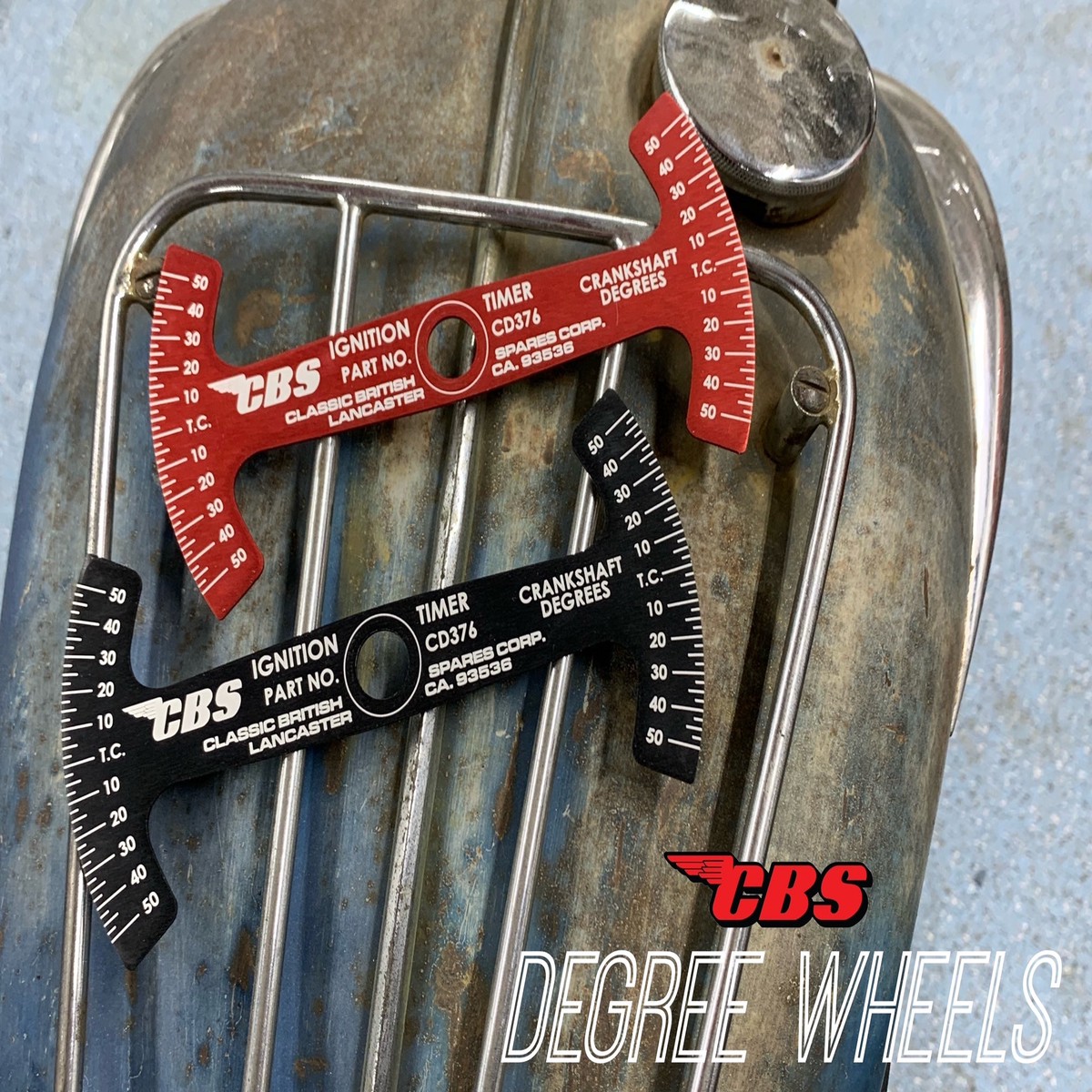"Bow-Tie" Ignition Timing Degree Wheels by CBS (1) - Choose Color / Adapter