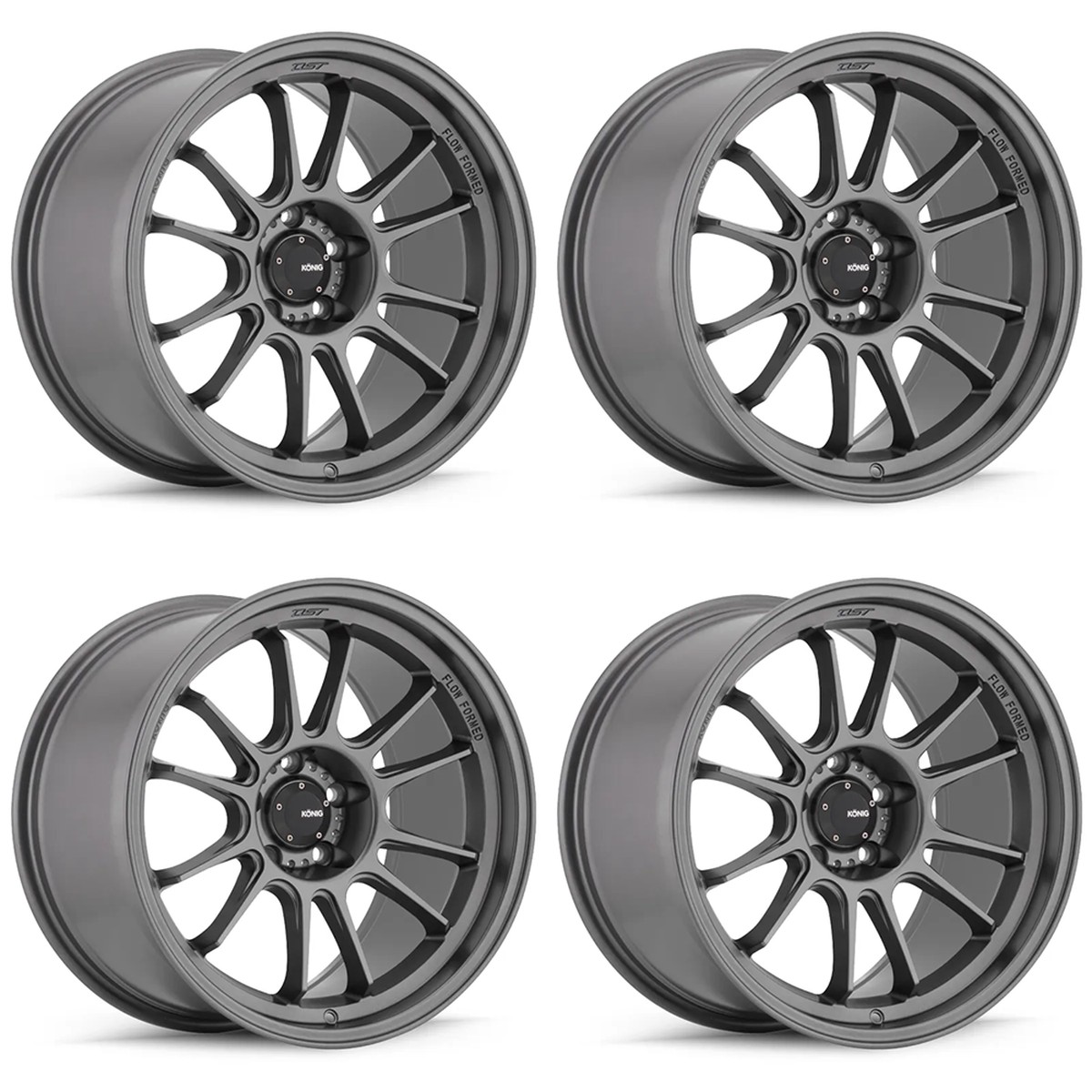 (set of 4) Konig Hypergram Matte Grey | 18x9.5" +30mm | 5x112mm Wheel