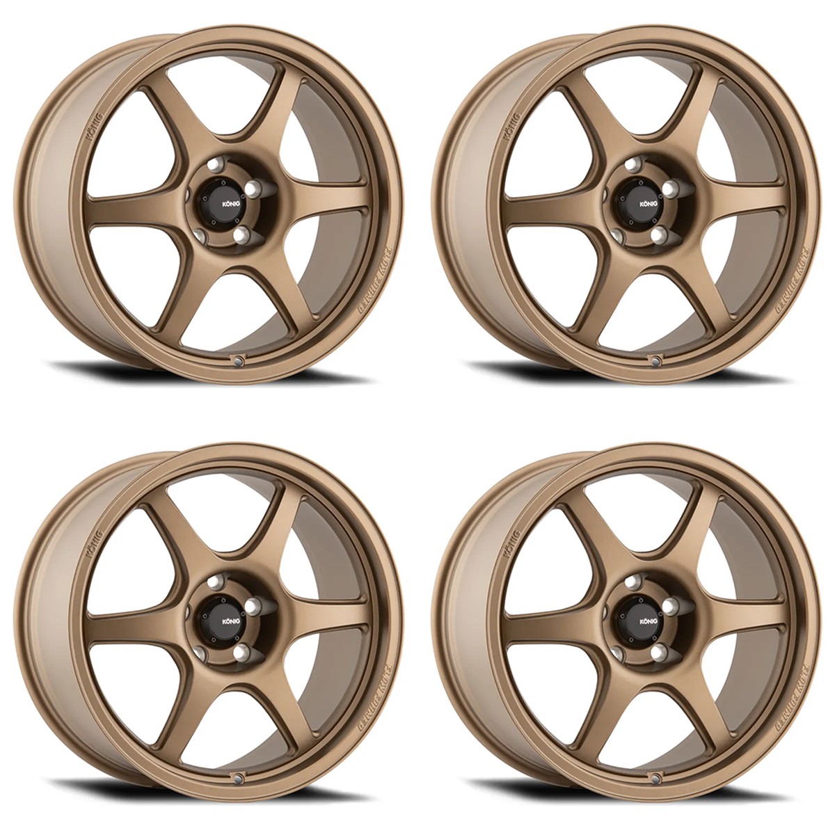 (set of 4) Konig Hexaform Matte Bronze | 18x10" +33mm | 5x120mm Wheel