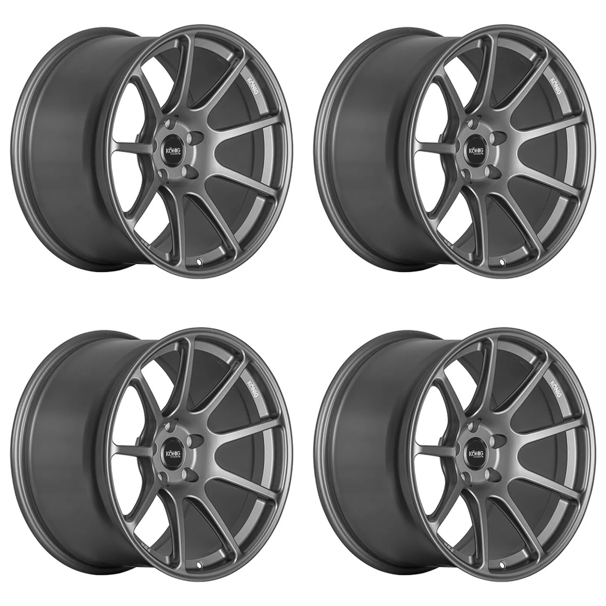 (set of 4) Konig F5R Ash Silver | 19x8.5" +30mm | 5x114.3mm Wheel