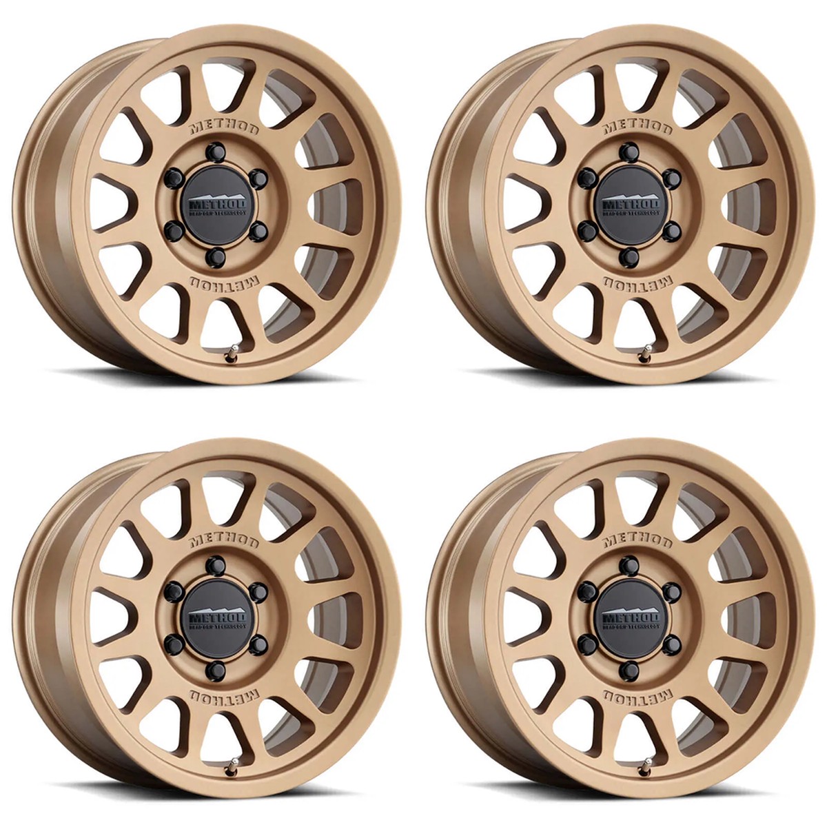 (set of 4) Method MR703 Bronze | 17x9" -12mm | 5x5in Wheel