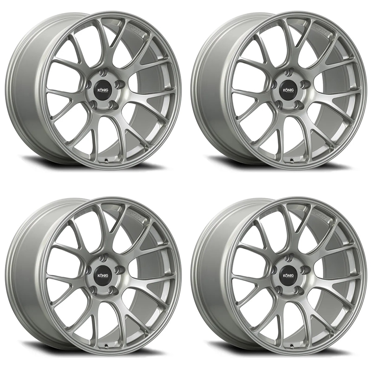 (set of 4) Konig F1M Ash Silver | 19x12.5" +56mm | 5x120.65mm Wheel