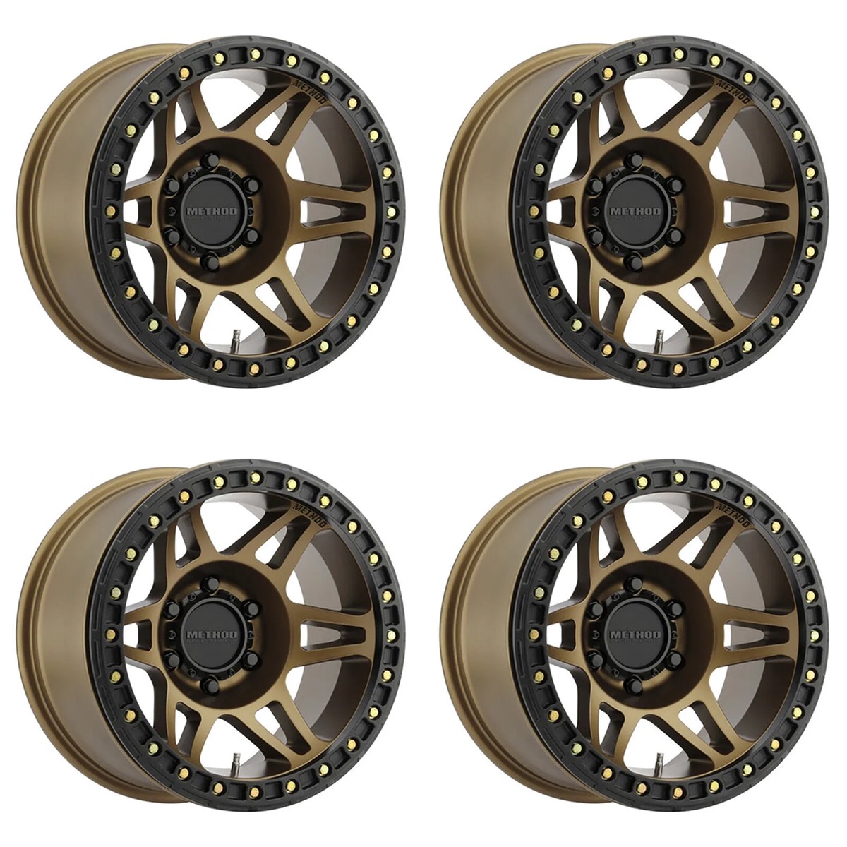 (set of 4) Method MR106 Beadlock Bronze | 17x9" -44mm | 5x5in Wheel