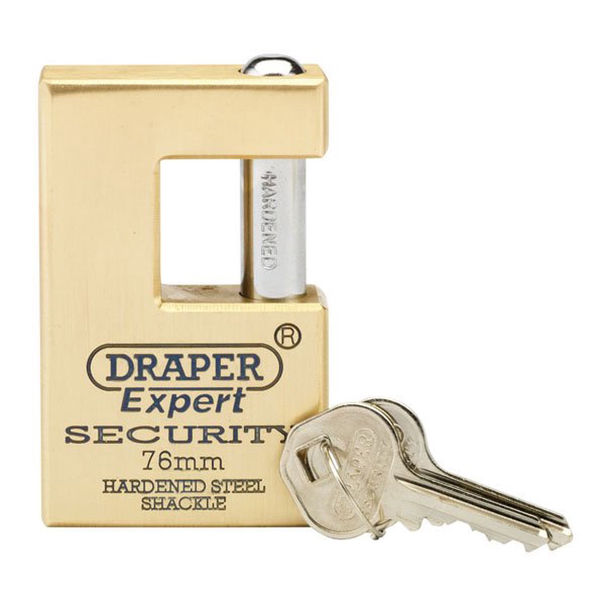 Draper Tools Expert Close Shackle Solid Brass Padlock &2 Keys
