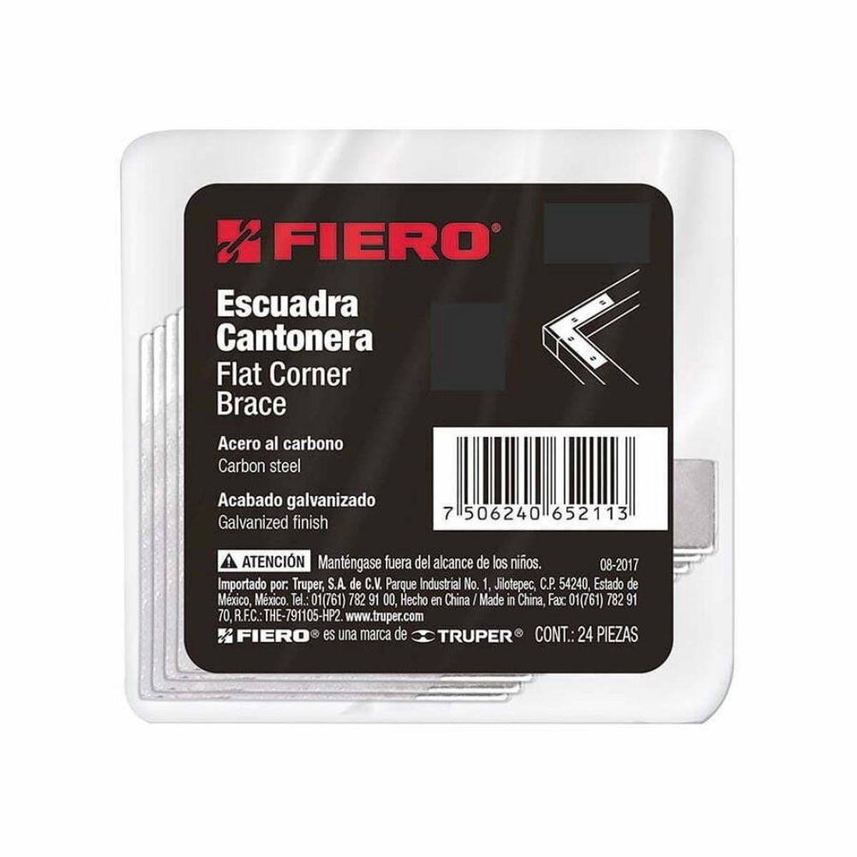 Fiero Corner Bracket, 4x4" Pcs.