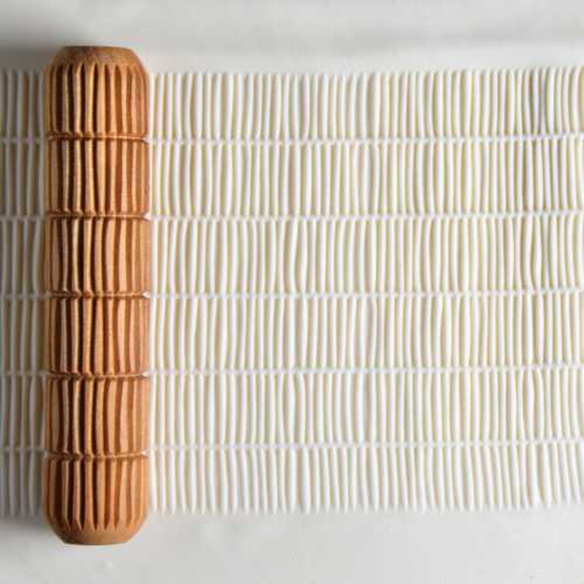 Large Wooden Hand Roller - Layered Lines