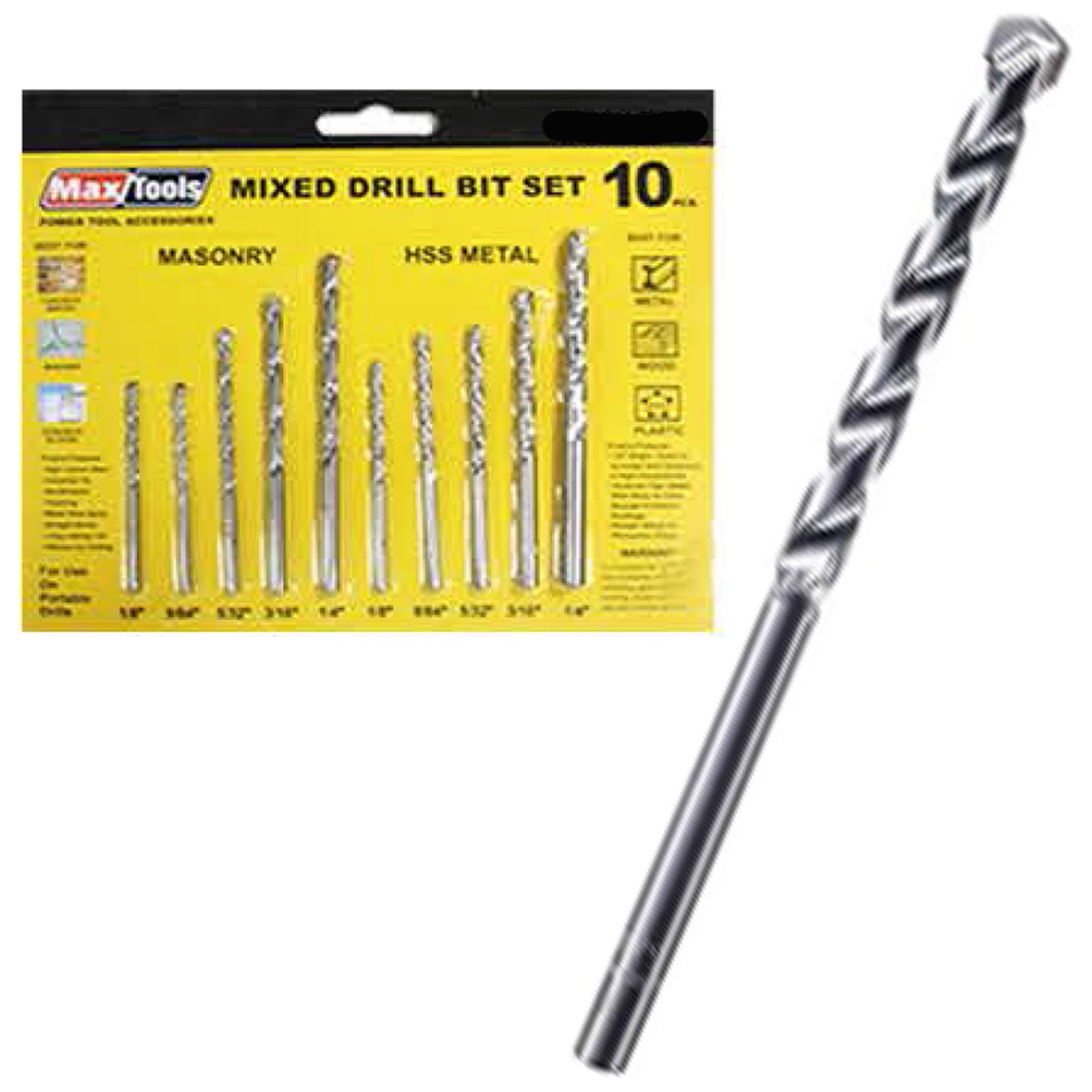MaxTools MXM-8010 Mixed Drill Bit Set