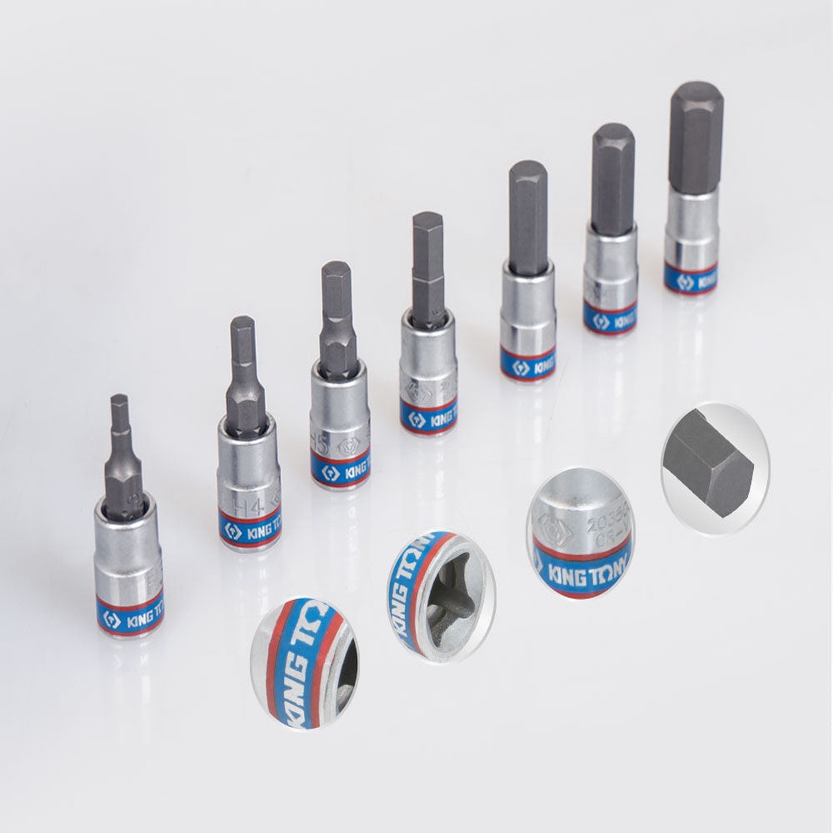King Tony 7pc 1/4" DR Hex Bit Socket Set 3-10MM