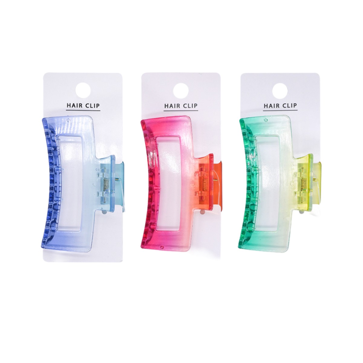 Claw Clip Clear Gradation Square